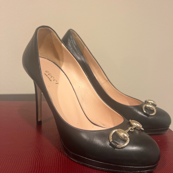 Gucci Black High Heel Pumps with Silver Embellishment - Picture 1 of 11
